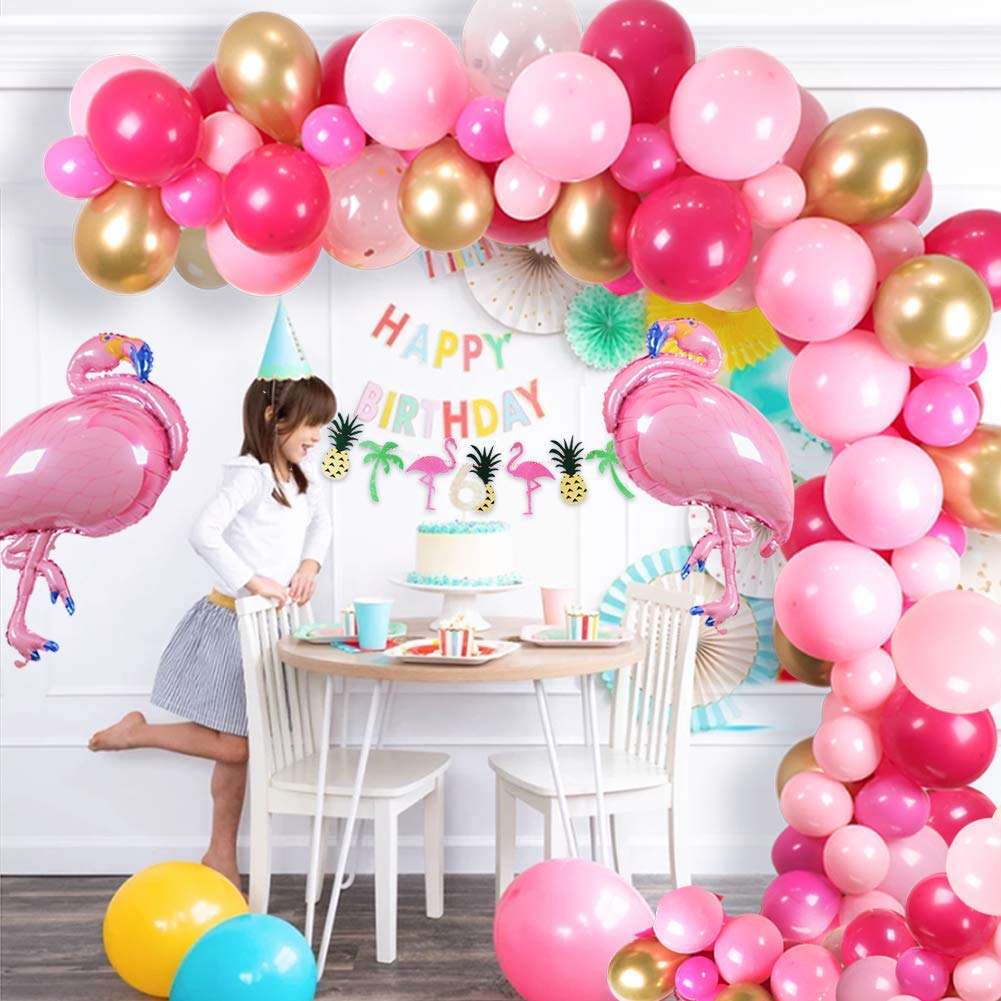 Flamingo themed 1st birthday party